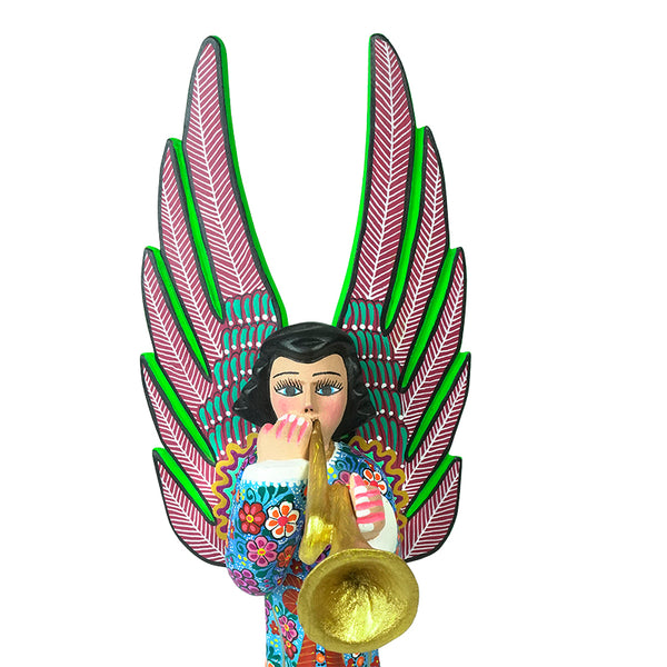 Alberto Jimenez: Angel with Trumpet Woodcarving