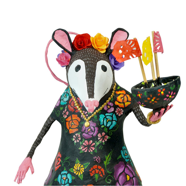 Antonio Alonso: Oaxacan Tehuana Opossum Paper Mache