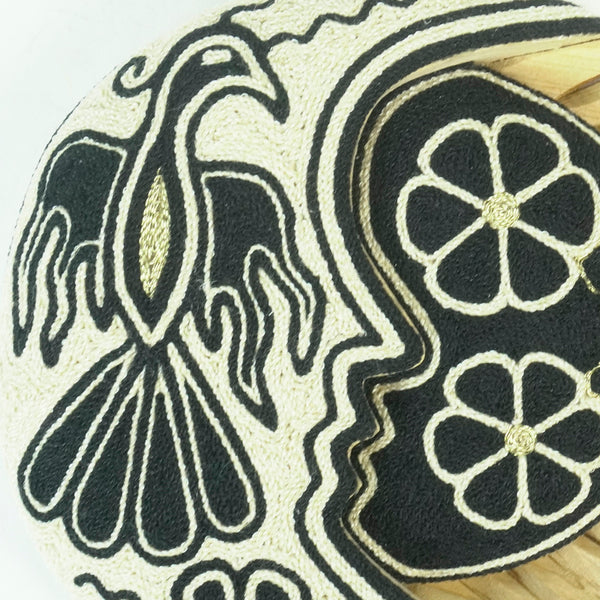 Huichol: Wall Hanging Yarn Sun & Moon Figurine