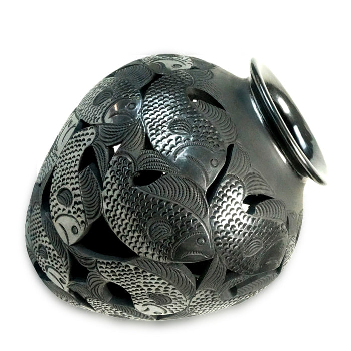 Matias Reyes: Museum Quality Barro Negro Fish Olla