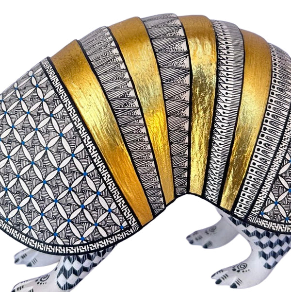 Nicolas Morales: Gold Leaf Armadillo Woodcarving