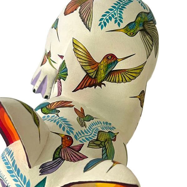Michelle Fuentes: Guardian of the Hummingbirds Dog Woodcarving