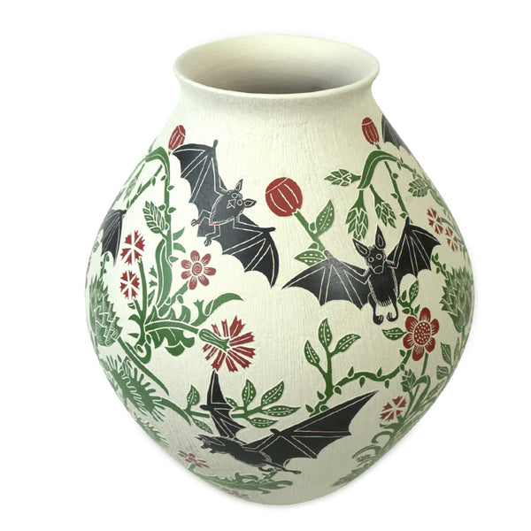 Adrian Corona: Nocturnal Bats & Blossoms Mata Ortiz Olla