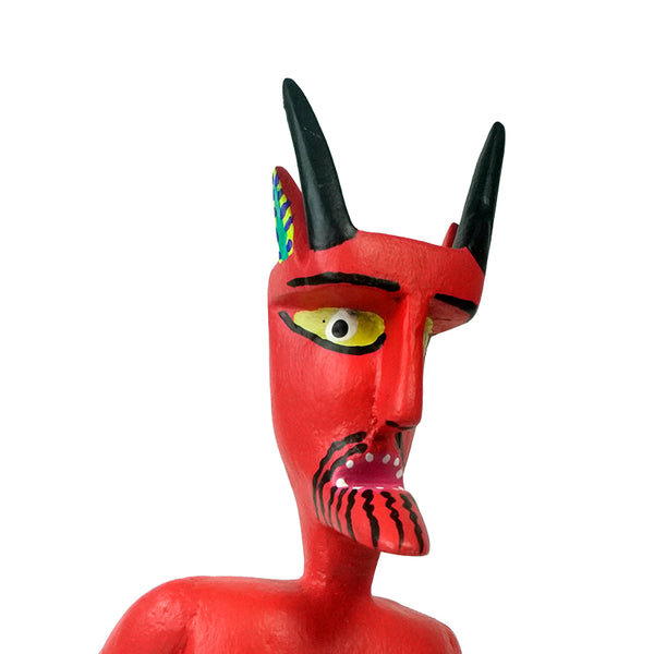 Adrian Xuana: Devil with Mask Woodcarving