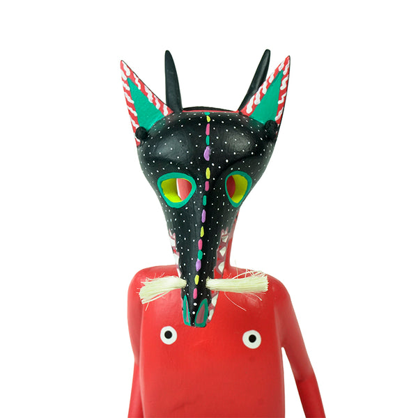 Adrian Xuana: Devil with Mask Woodcarving