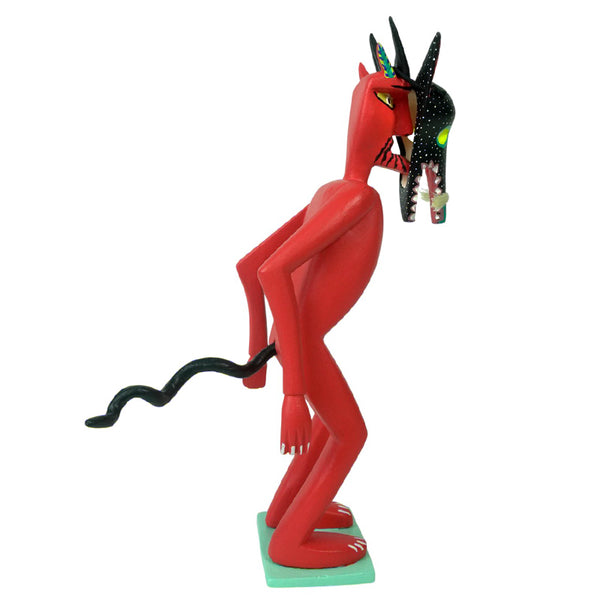 Adrian Xuana: Devil with Mask Woodcarving