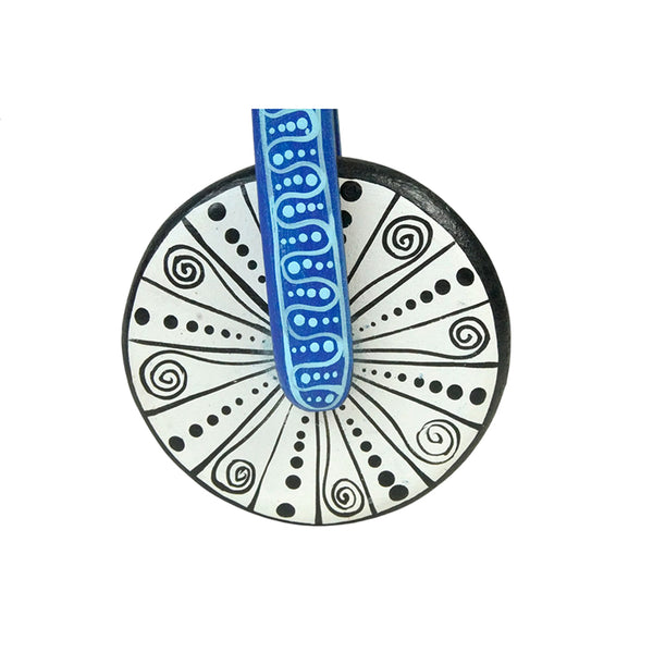 ON SALE Agustin Cruz Jr: Saint Michael Archangel on Bicycle Woodcarving