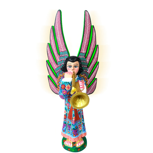 Alberto Jimenez: Angel with Trumpet Woodcarving