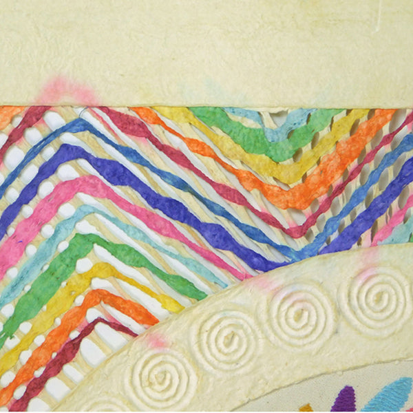 Mixed Media Wall Art: Embroidered Peacock & Handcrafted Paper