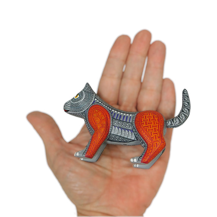 Little dog wood figurine Mexican folk art