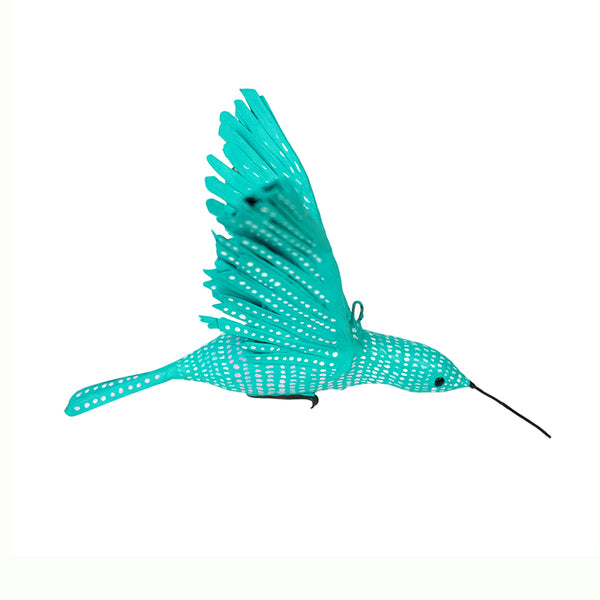 Antonio Alonso: Hanging Blue Hummingbird Paper Mache