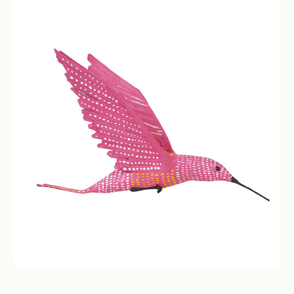 Antonio Alonso: Hanging Pink Hummingbird Paper Mache
