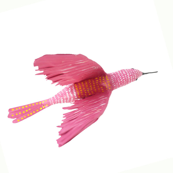 Antonio Alonso: Hanging Pink Hummingbird Paper Mache
