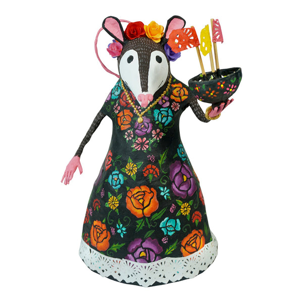 Antonio Alonso: Oaxacan Tehuana Opossum Paper Mache