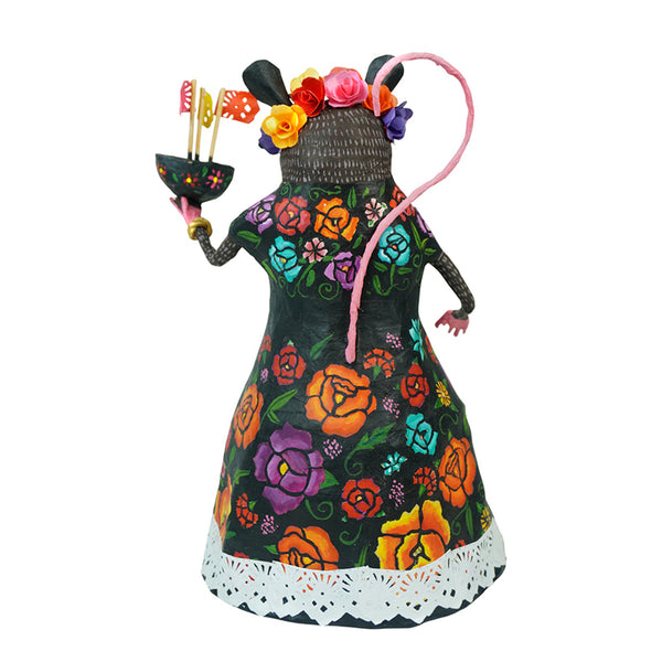 Antonio Alonso: Oaxacan Tehuana Opossum Paper Mache