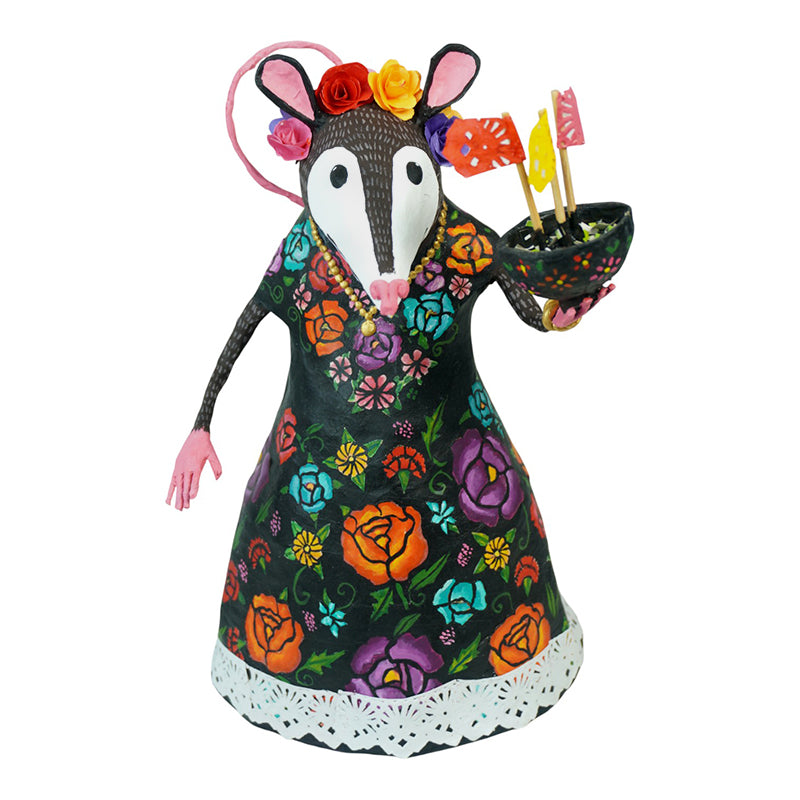 Antonio Alonso: Oaxacan Tehuana Opossum Paper Mache