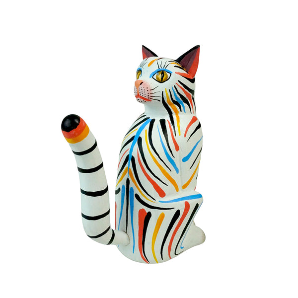 Avelino Perez: Rainbow Cat Woodcarving