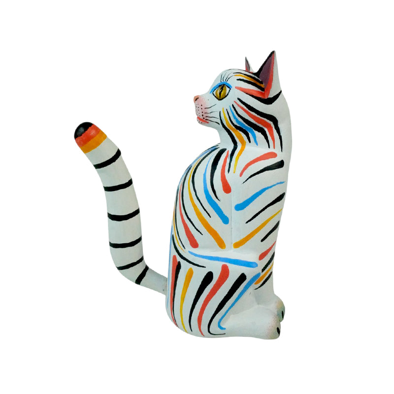 Avelino Perez: Rainbow Cat Woodcarving