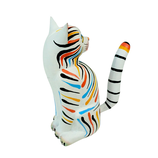 Avelino Perez: Rainbow Cat Woodcarving