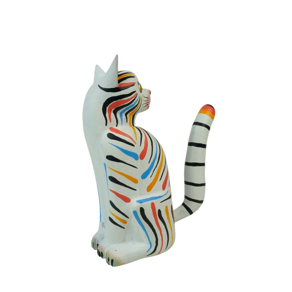 Avelino Perez: Rainbow Cat Woodcarving