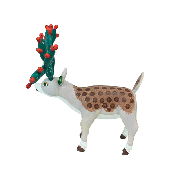 Avelino Perez: Deer with Nopales Antlers Woodcarving