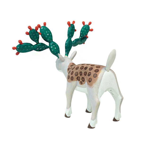 Avelino Perez: Deer with Nopales Antlers Woodcarving