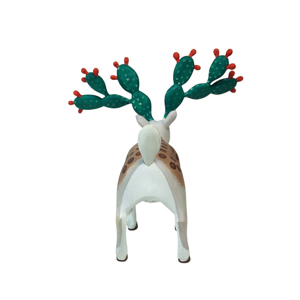 Avelino Perez: Deer with Nopales Antlers Woodcarving