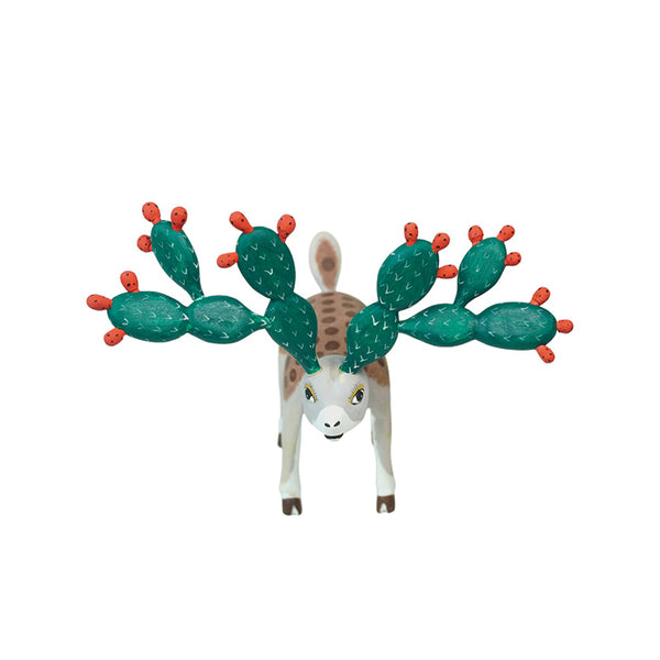 Avelino Perez: Deer with Nopales Antlers Woodcarving