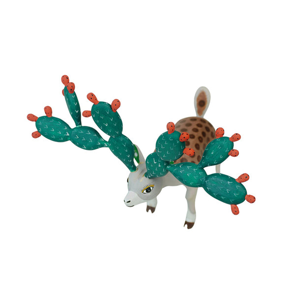 Avelino Perez: Deer with Nopales Antlers Woodcarving