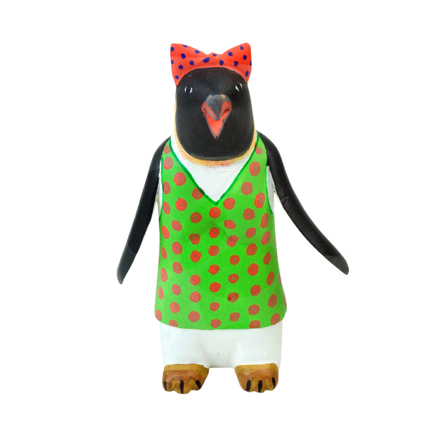 Avelino Perez: Penguin Lady Woodcarving