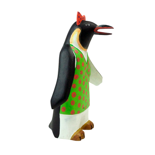 Avelino Perez: Penguin Lady Woodcarving