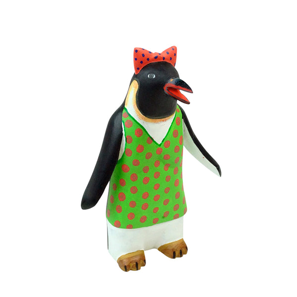 Avelino Perez: Penguin Lady Woodcarving