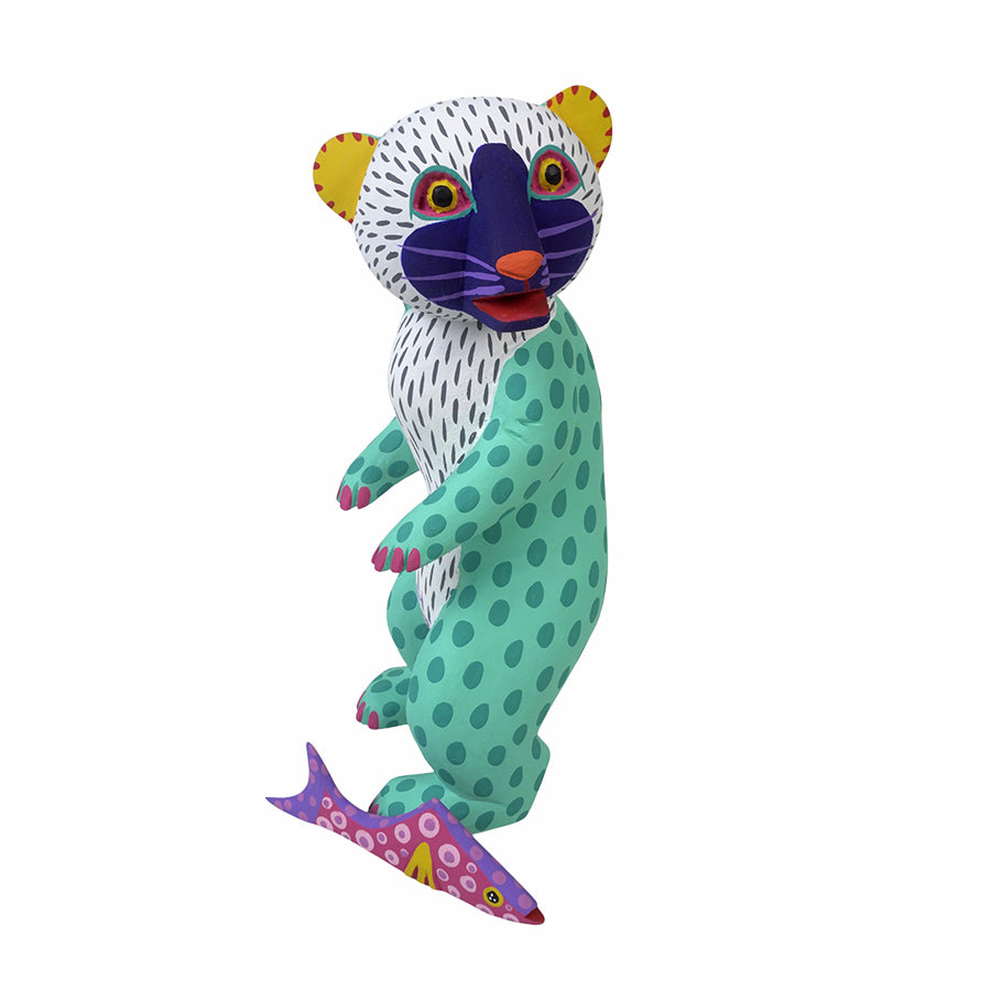 Eduardo Jimenez: Standing Bear with Salmon Alebrije