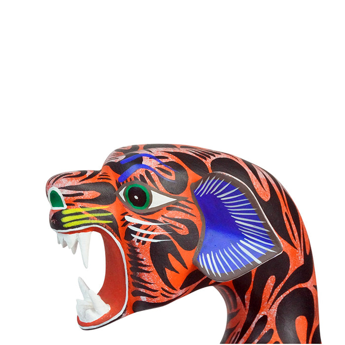 Catarino Carrillo: Fierce Tiger Oaxaca Woodcarving