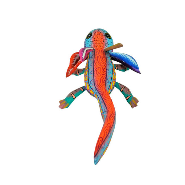 Carlos Blas: Colorful Axolotl Alebrije