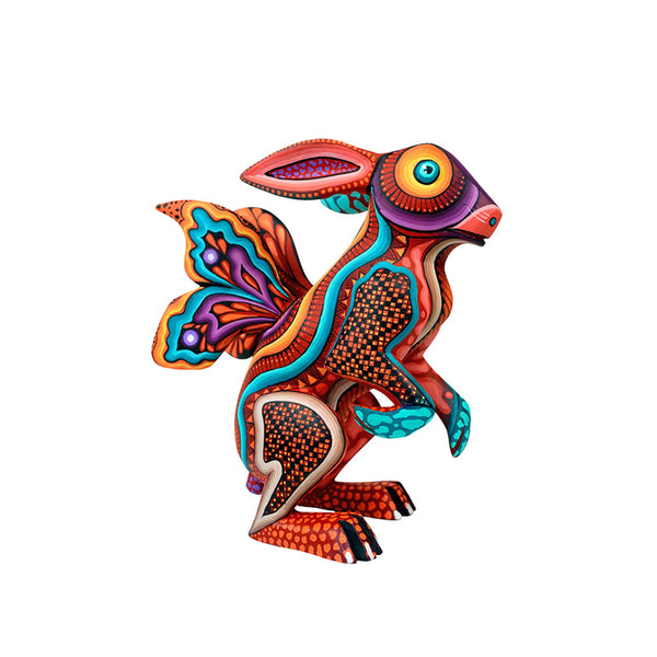 Carolina Sandoval & Kengi: Winged Rabbit Woodcarving