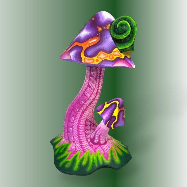 Mushrooms wood figurine