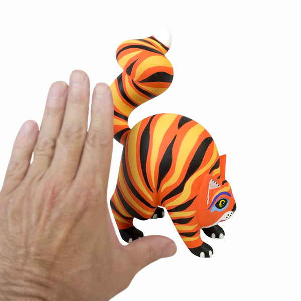 Luis Pablo: Curly-Tailed Tabby Cat Alebrije