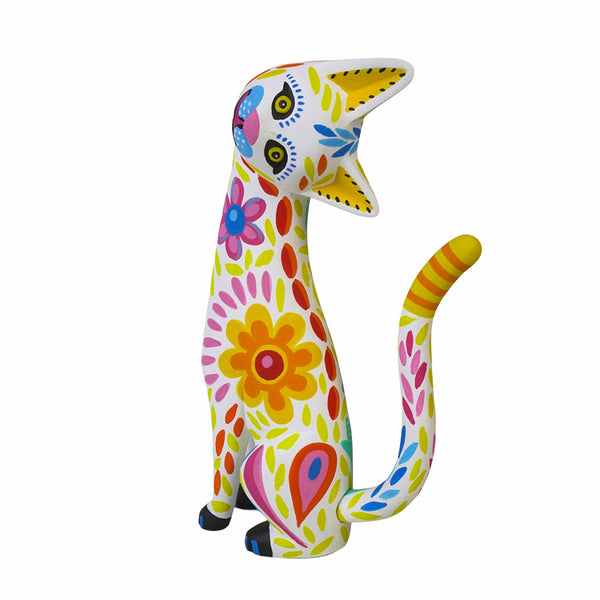 Luis Pablo: Flower Cat Alebrije Woodcarving