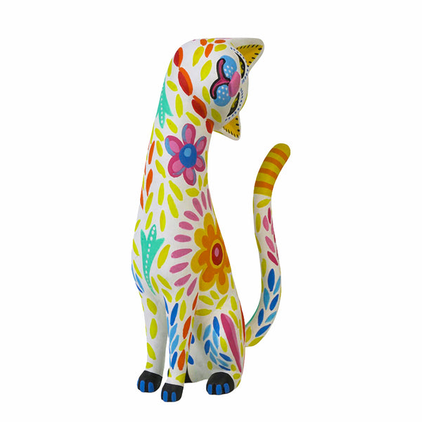 Luis Pablo: Flower Cat Alebrije Woodcarving