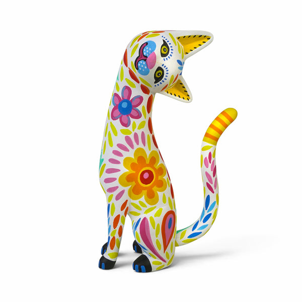 Luis Pablo: Flower Cat Alebrije Woodcarving