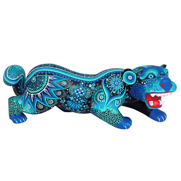 Cesar Melchor: Turquoise Jaguar Woodcarving (LYWY)