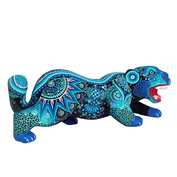 Cesar Melchor: Turquoise Jaguar Woodcarving (LYWY)