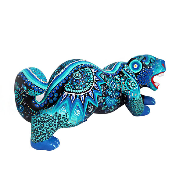 Cesar Melchor: Turquoise Jaguar Woodcarving (LYWY)