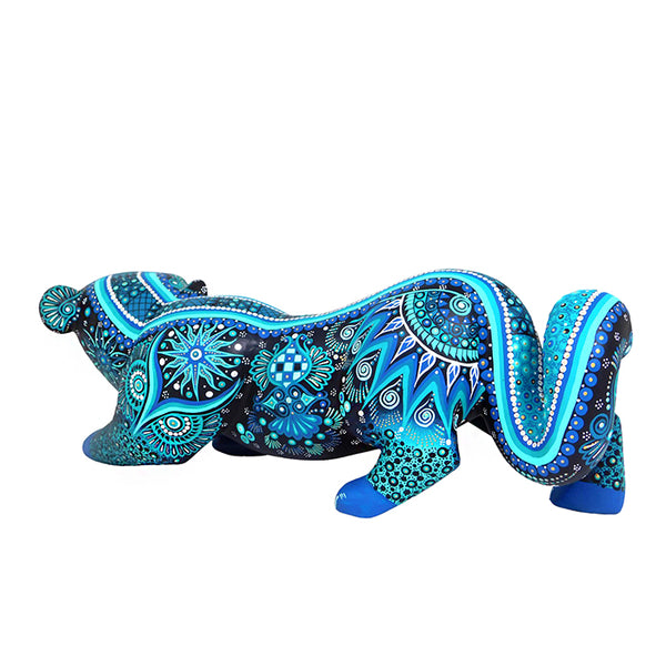 Cesar Melchor: Turquoise Jaguar Woodcarving (LYWY)