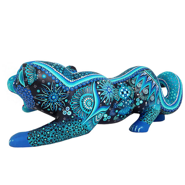 Cesar Melchor: Turquoise Jaguar Woodcarving (LYWY)
