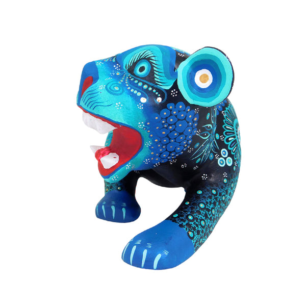 Cesar Melchor: Turquoise Jaguar Woodcarving (LYWY)