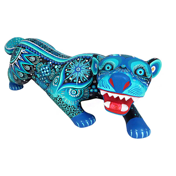 Cesar Melchor: Turquoise Jaguar Woodcarving (LYWY)