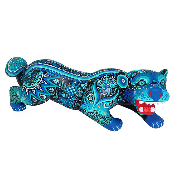 Cesar Melchor: Turquoise Jaguar Woodcarving (LYWY)