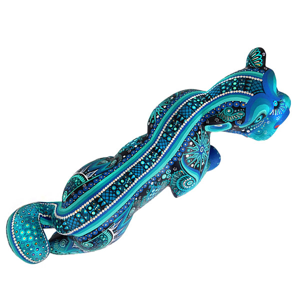 Cesar Melchor: Turquoise Jaguar Woodcarving (LYWY)